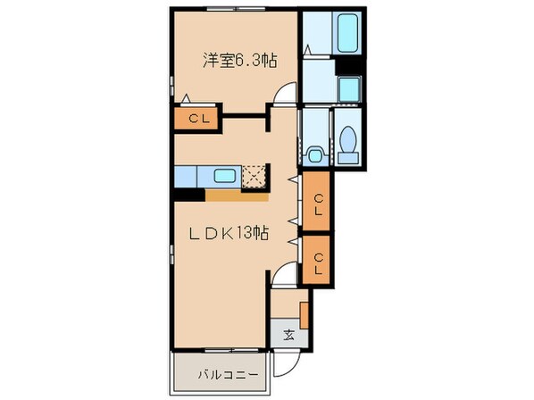 ハ－モニ－Ａの物件間取画像